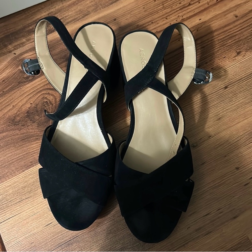 AEROSOLES Cosmos Suede Heels, black, 10
